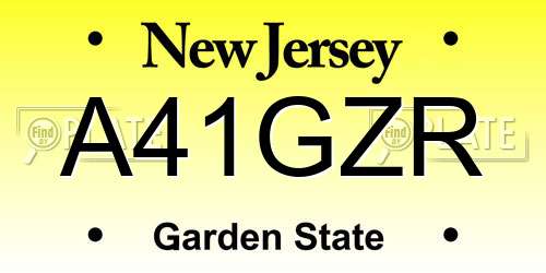 A41GZR New Jersey License Plate