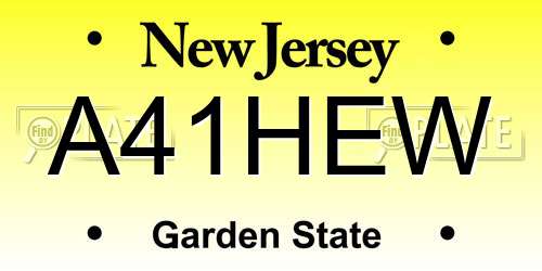 A41HEW New Jersey License Plate