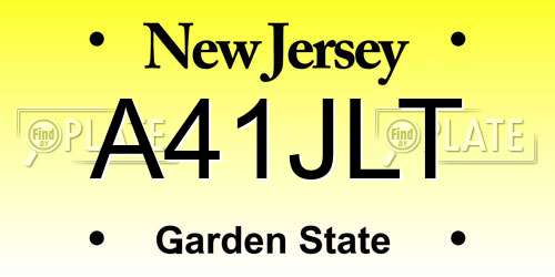 A41JLT New Jersey License Plate