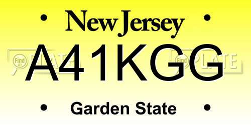 A41KGG New Jersey License Plate