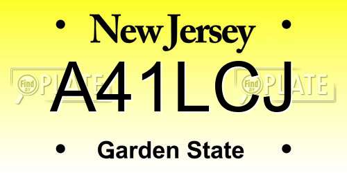 A41LCJ New Jersey License Plate