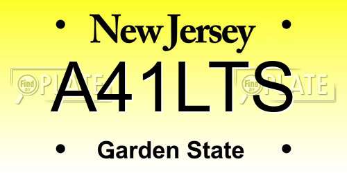 A41LTS New Jersey License Plate