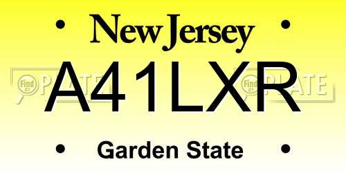 A41LXR New Jersey License Plate