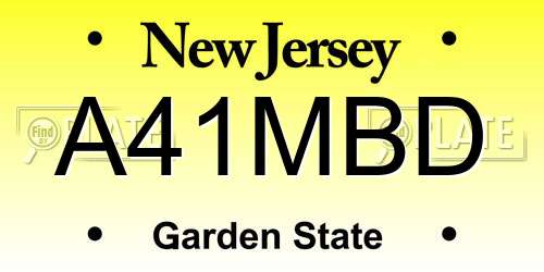 A41MBD New Jersey License Plate