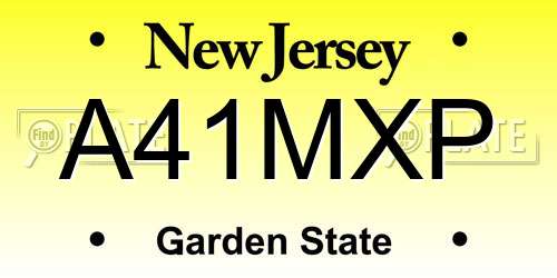 A41MXP New Jersey License Plate