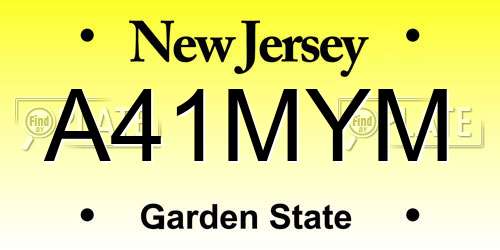 A41MYM New Jersey License Plate