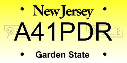 A41PDR New Jersey License Plate