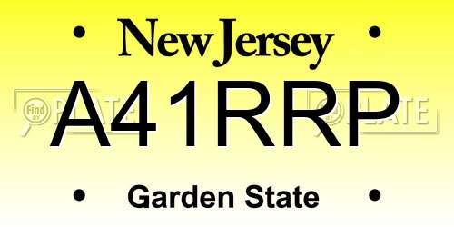 A41RRP New Jersey License Plate
