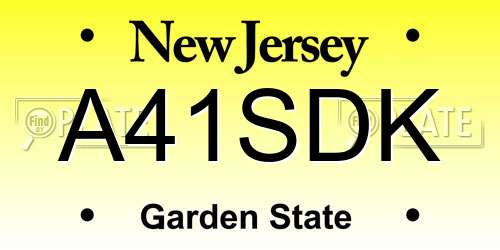 A41SDK New Jersey License Plate