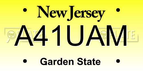 A41UAM New Jersey License Plate