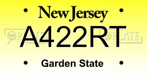A422RT New Jersey License Plate