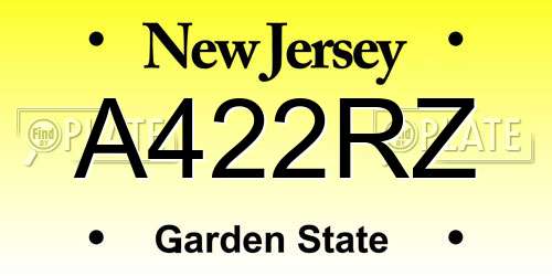 A422RZ New Jersey License Plate