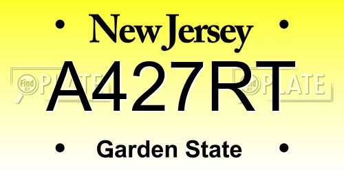 A427RT New Jersey License Plate