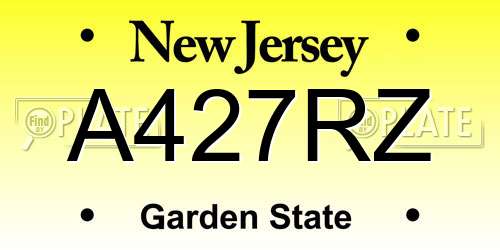 A427RZ New Jersey License Plate