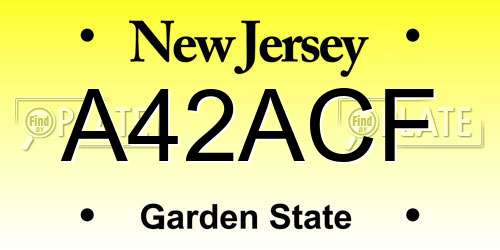 A42ACF New Jersey License Plate