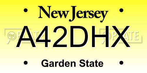 A42DHX New Jersey License Plate