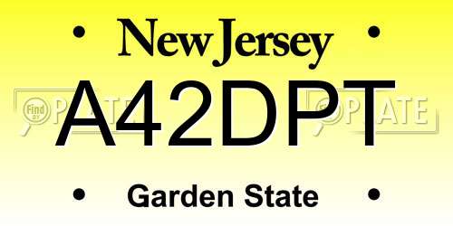 A42DPT New Jersey License Plate