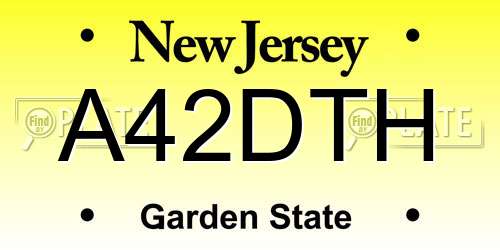 A42DTH New Jersey License Plate