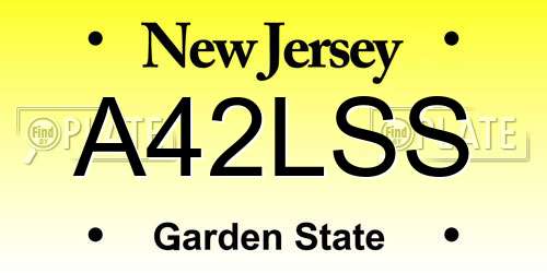 A42LSS New Jersey License Plate