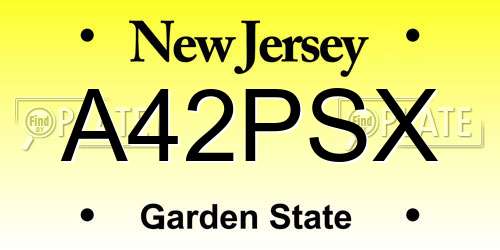 A42PSX New Jersey License Plate