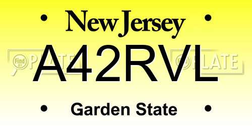 A42RVL New Jersey License Plate