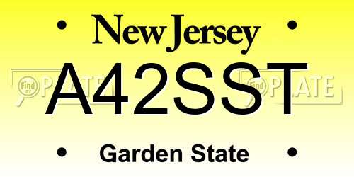 A42SST New Jersey License Plate