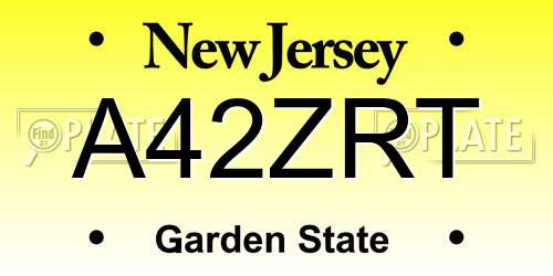 A42ZRT New Jersey License Plate