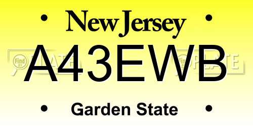 A43EWB New Jersey License Plate