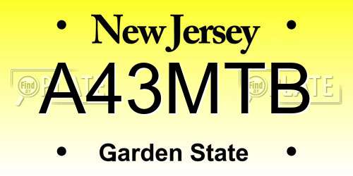 A43MTB New Jersey License Plate