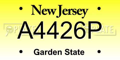 A4426P New Jersey License Plate