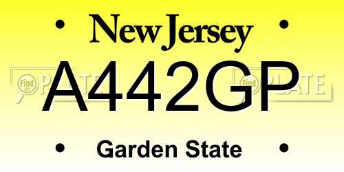 A442GP New Jersey License Plate