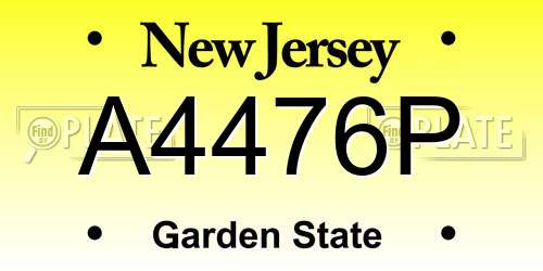 A4476P New Jersey License Plate
