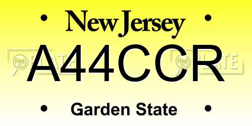 A44CCR New Jersey License Plate