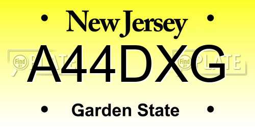 A44DXG New Jersey License Plate