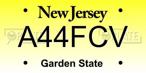A44FCV New Jersey License Plate