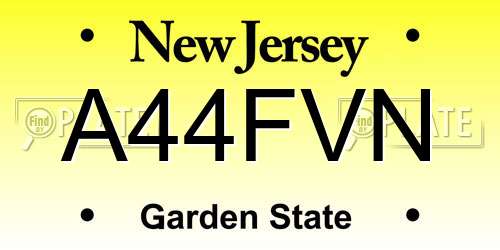 A44FVN New Jersey License Plate