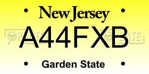 A44FXB New Jersey License Plate
