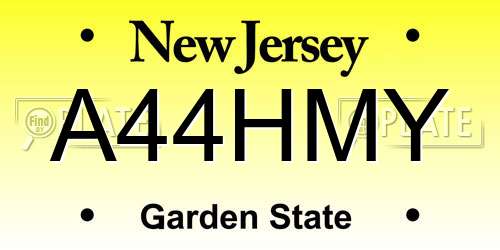 A44HMY New Jersey License Plate