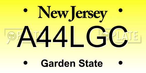 A44LGC New Jersey License Plate