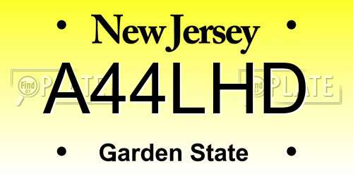 A44LHD New Jersey License Plate
