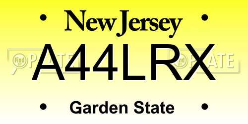 A44LRX New Jersey License Plate