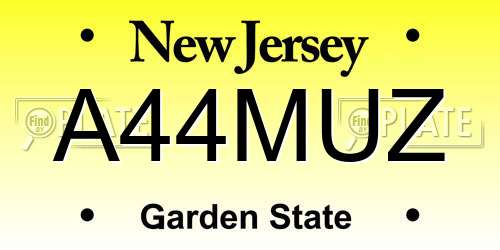 A44MUZ New Jersey License Plate