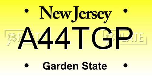 A44TGP New Jersey License Plate