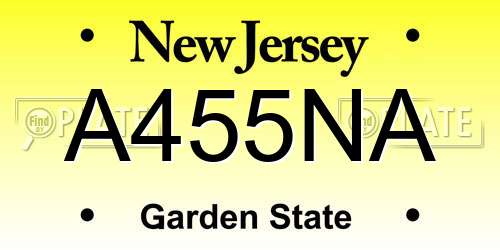 A455NA New Jersey License Plate