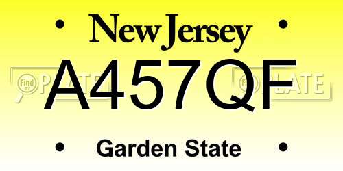 A457QF New Jersey License Plate