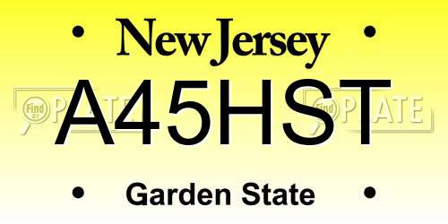 A45HST New Jersey License Plate