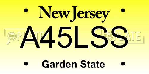 A45LSS New Jersey License Plate