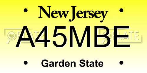A45MBE New Jersey License Plate