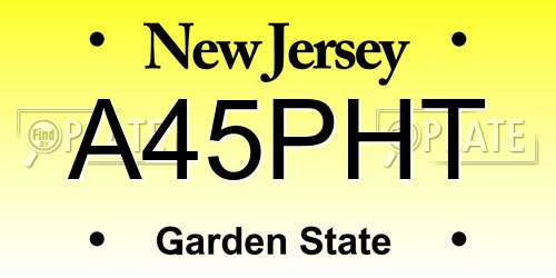 A45PHT New Jersey License Plate