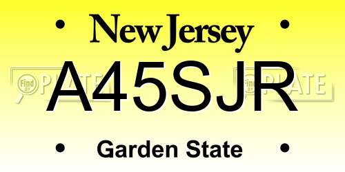 A45SJR New Jersey License Plate